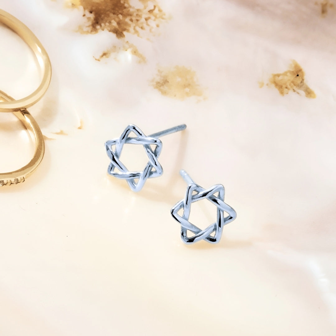 Star of David Woven Earrings