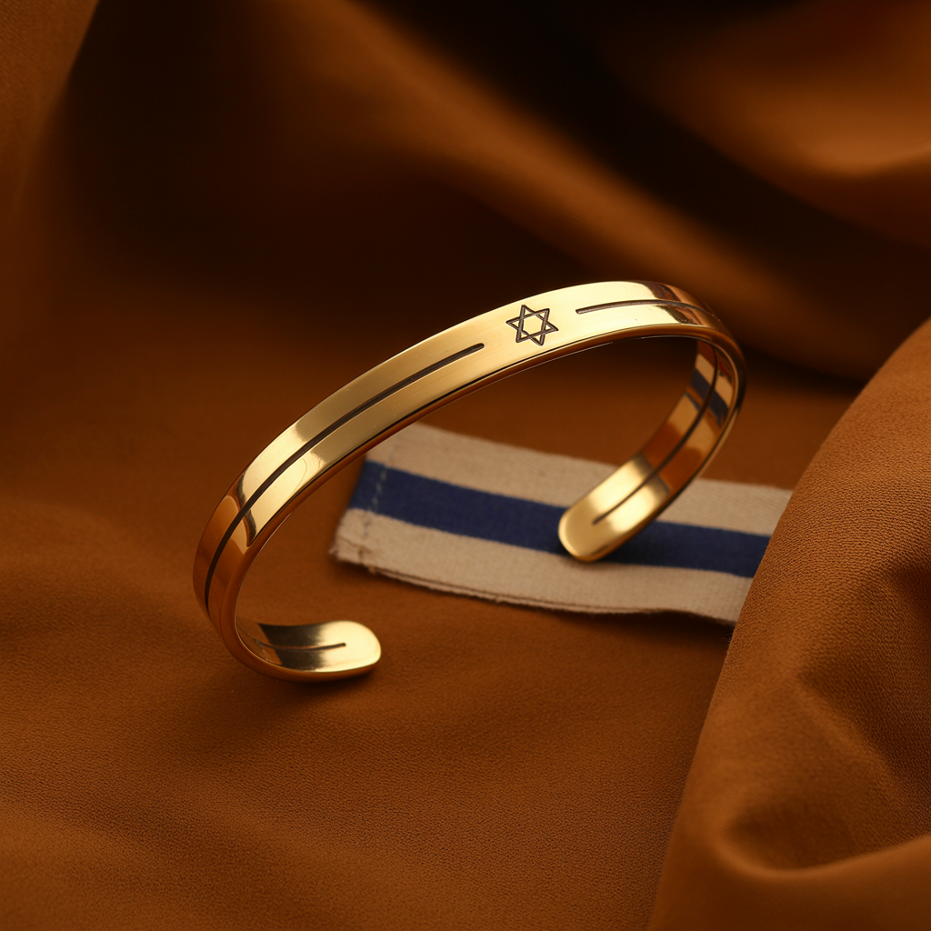 Star of David Steel Cuff Bracelet