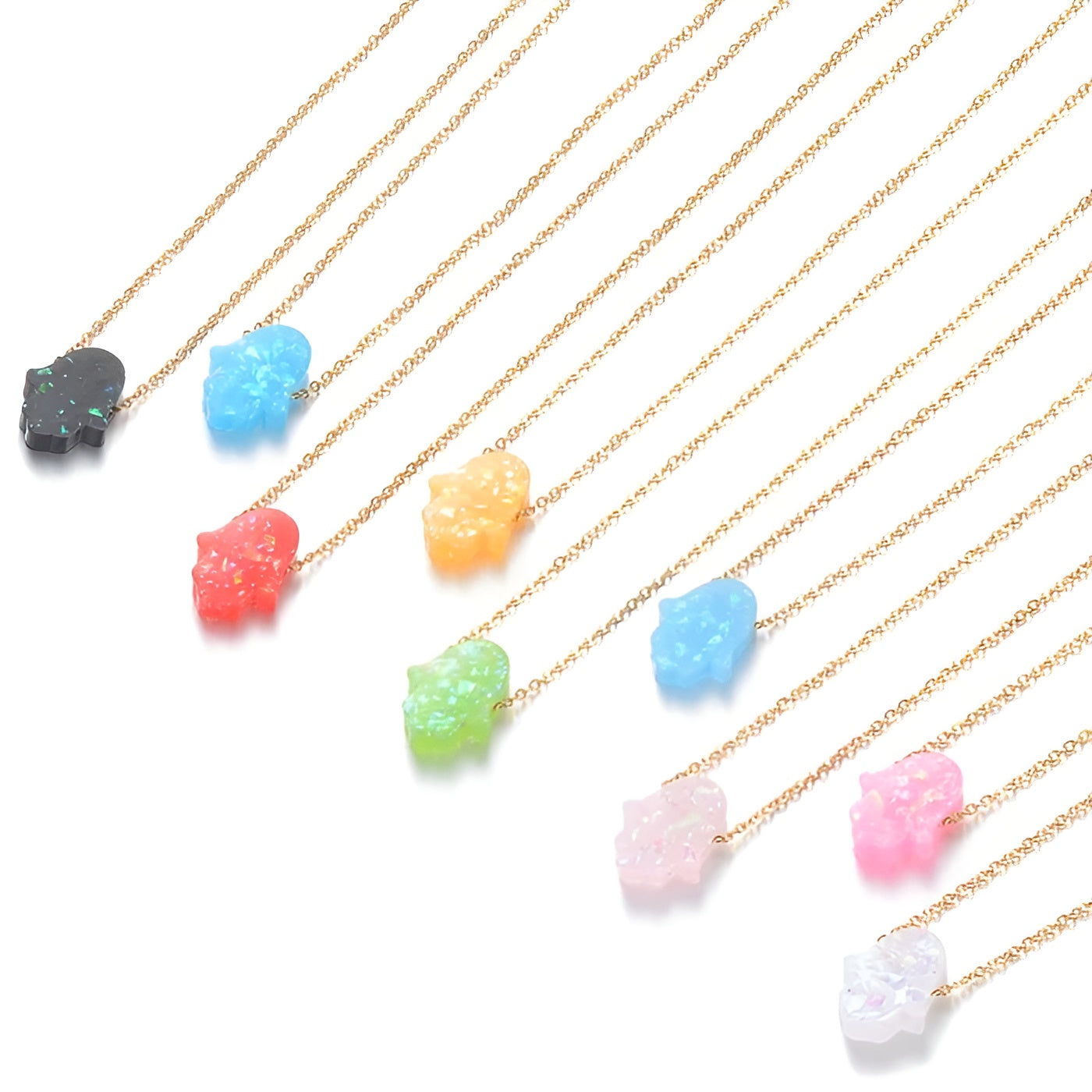 Hamsa Opal Pendant
