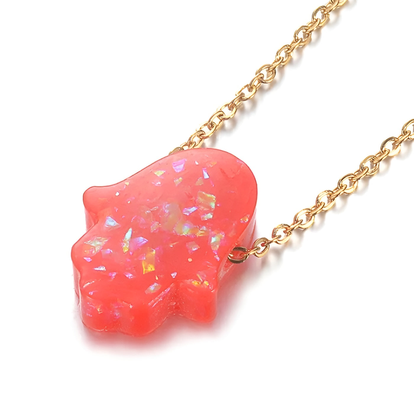 Hamsa Opal Pendant