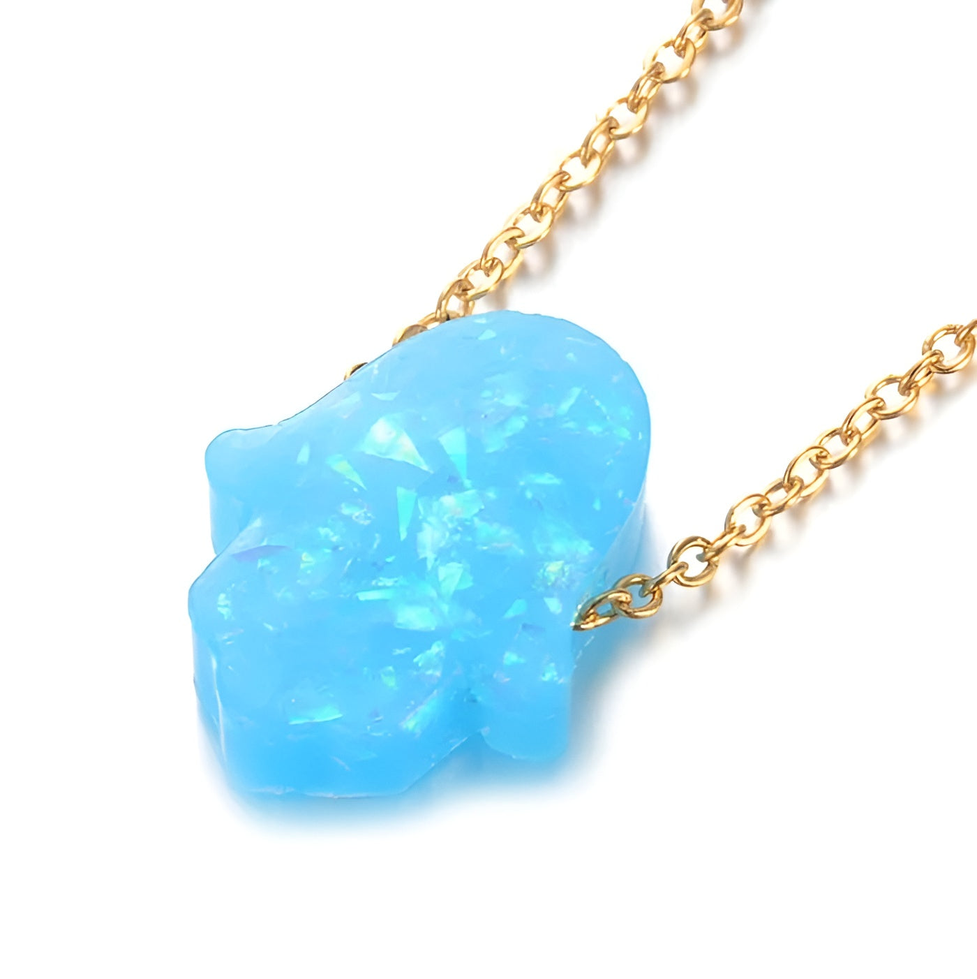 Hamsa Opal Pendant