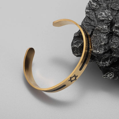 Star of David  Steel Cuff Bracelet