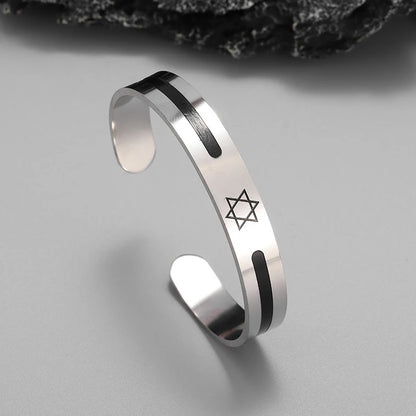 Star of David  Steel Cuff Bracelet