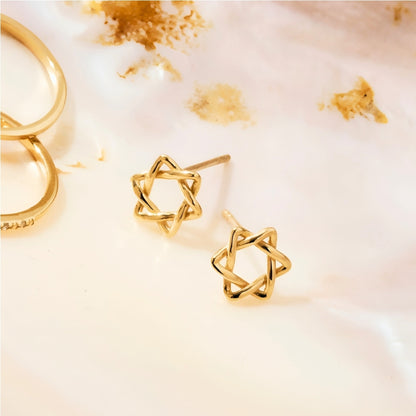 Star of David Woven Earrings