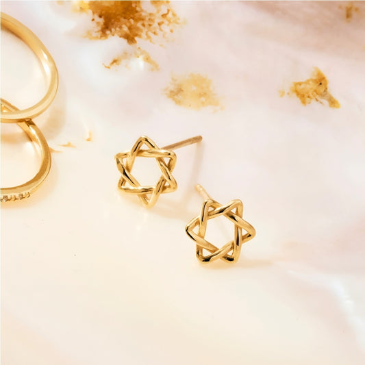 Star of David Woven Earrings