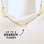 Hebrew Multi Name Necklace