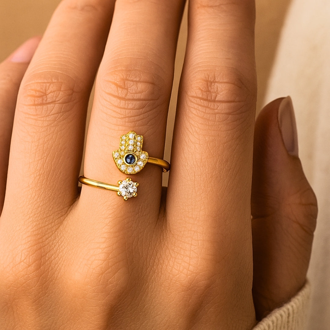 Hamsa Gem Ring