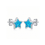Blue Opal Stud Earrings