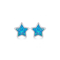 Blue Opal Stud Earrings