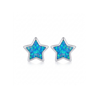 Blue Opal Stud Earrings