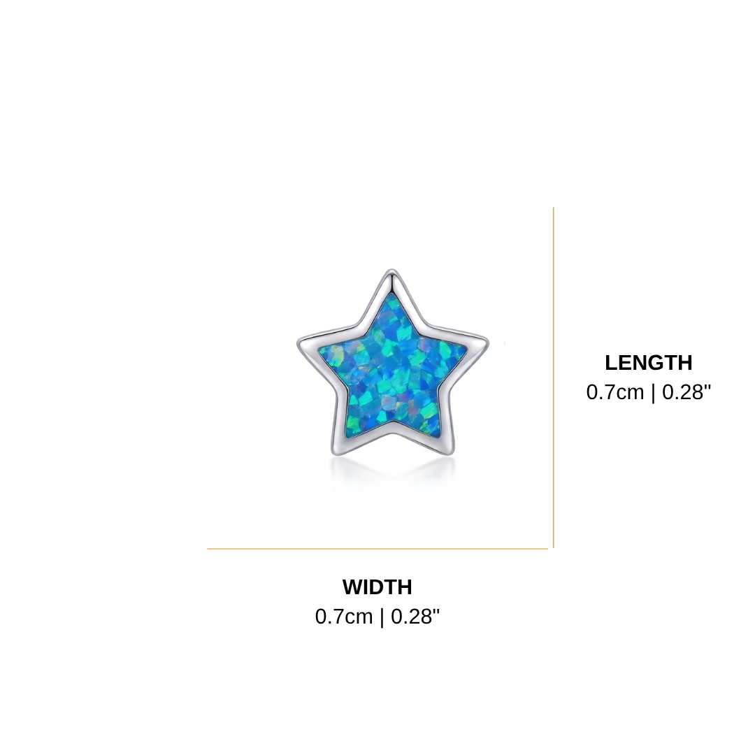 Blue Opal Stud Earrings