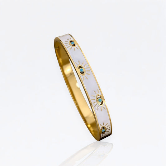 Evil Eye Gold Cuff Bracelet