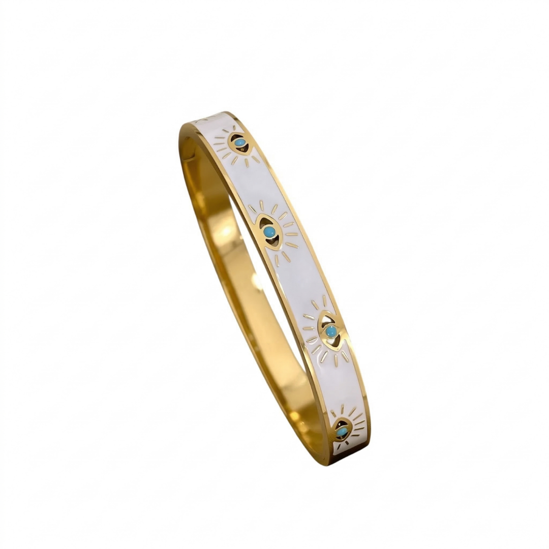 Evil Eye Gold Cuff Bracelet