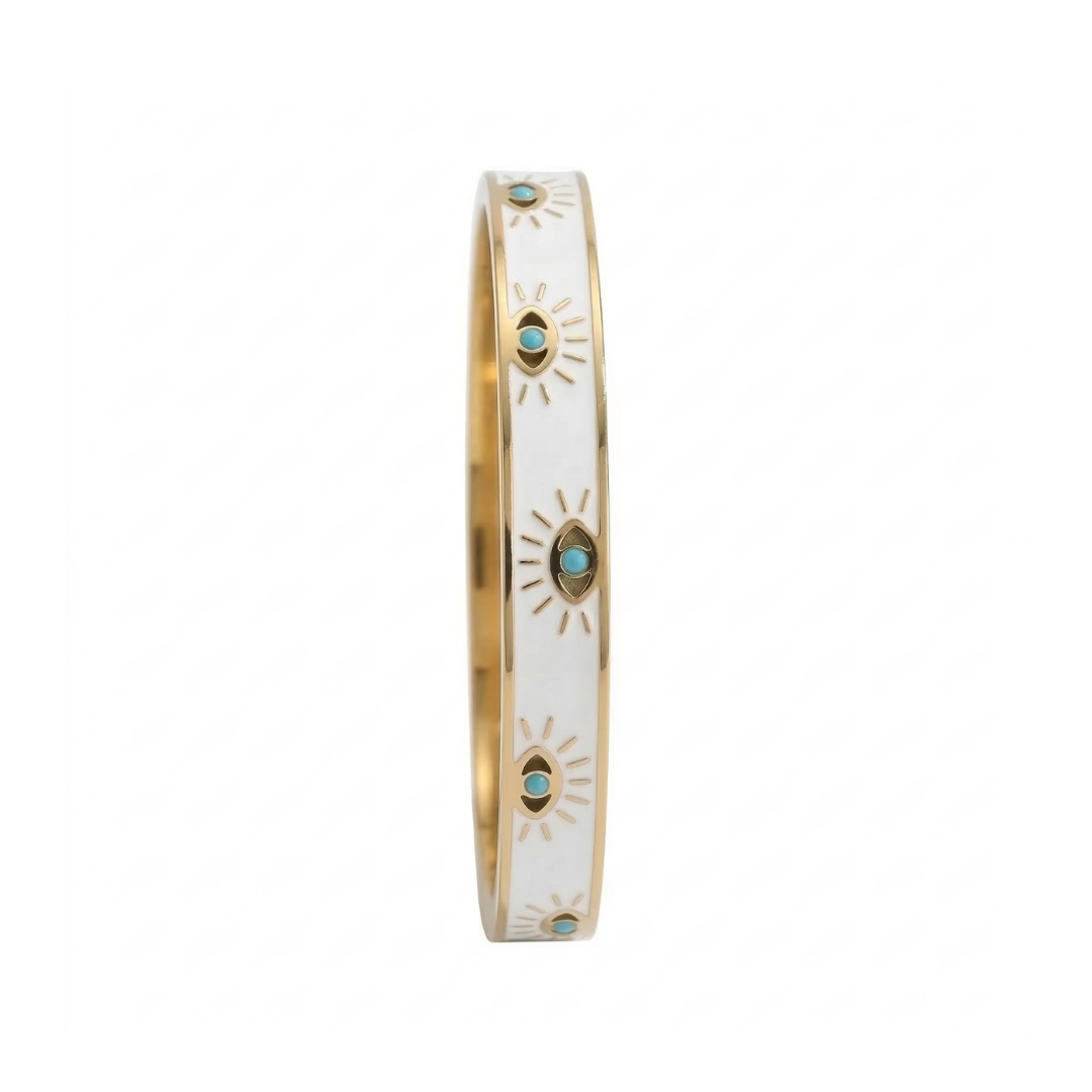 Evil Eye Gold Cuff Bracelet