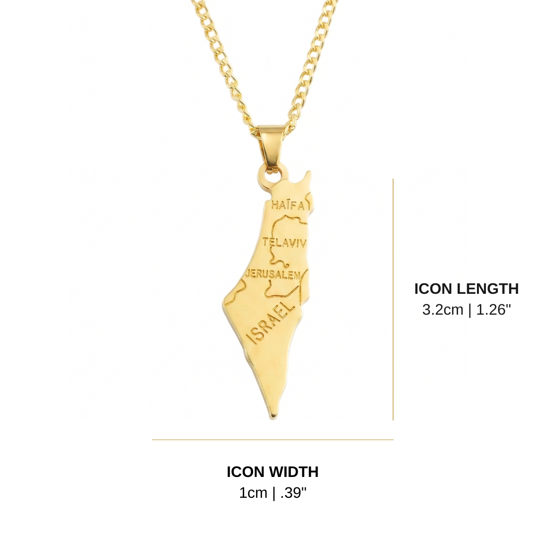 Israel Map Necklace