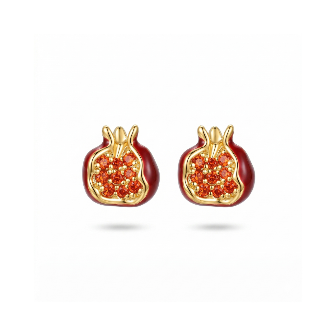 Pomegranate Stud Earrings
