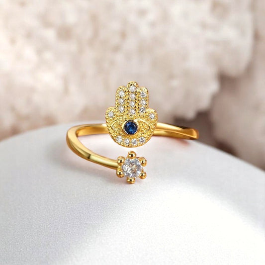 Hamsa Gem Ring