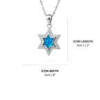 Star Of David Blue Opal Inset Pendant