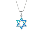 Star Of David Blue Opal Pendant
