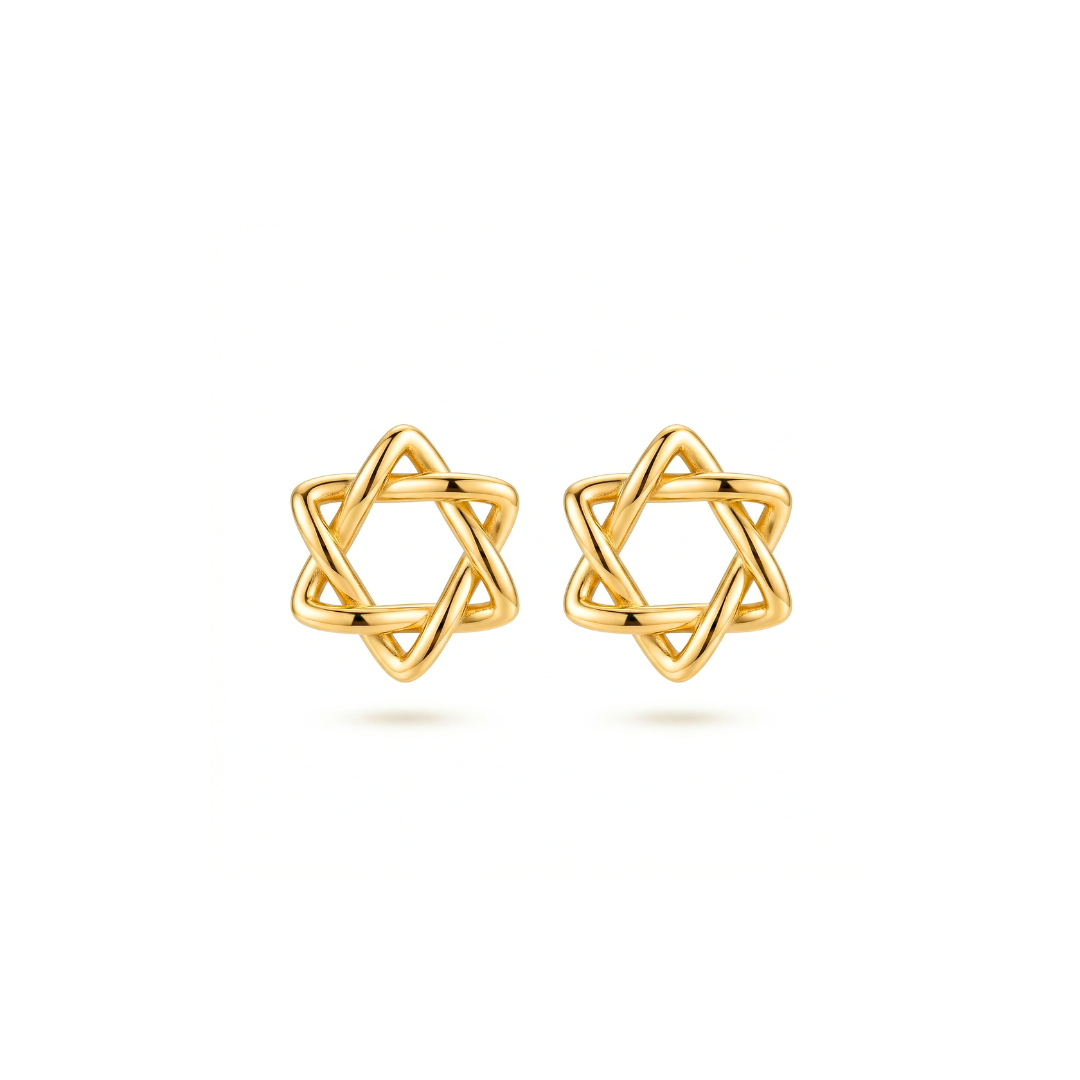 Star of David Woven Earrings