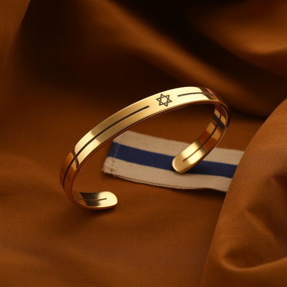 Star of David  Steel Cuff Bracelet