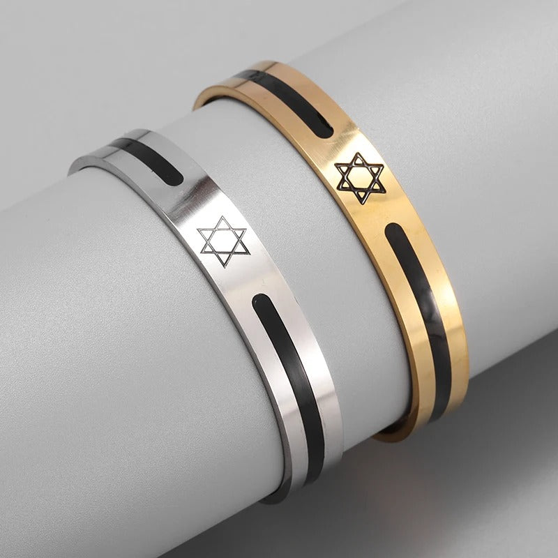 Star of David  Steel Cuff Bracelet