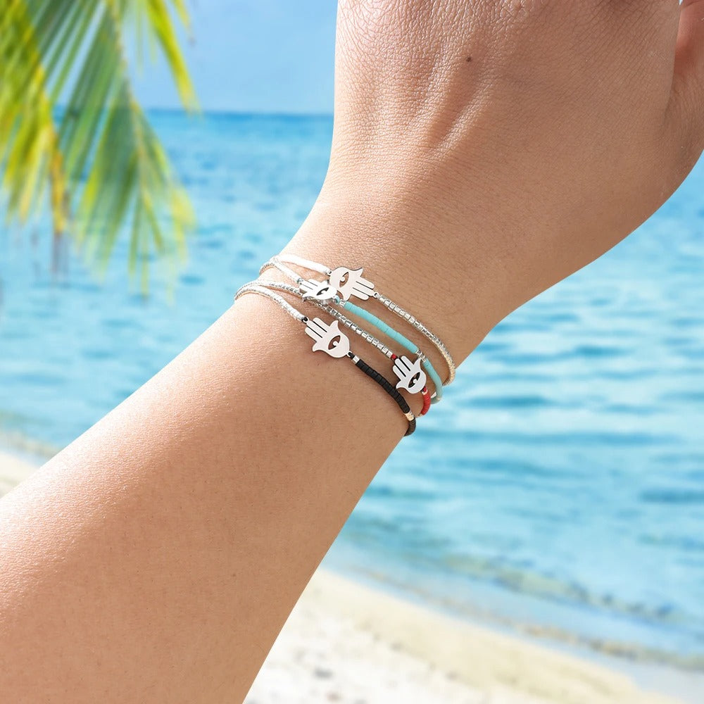 Hamsa Beaded Bracelet