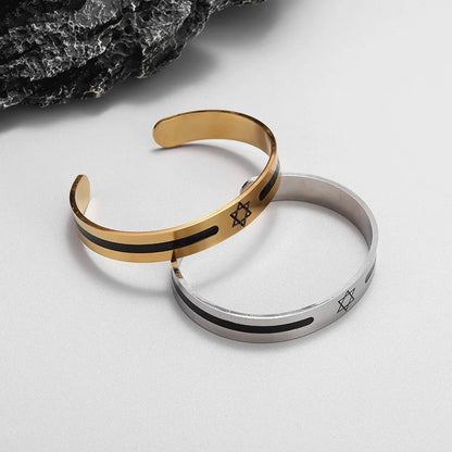 Star of David  Steel Cuff Bracelet
