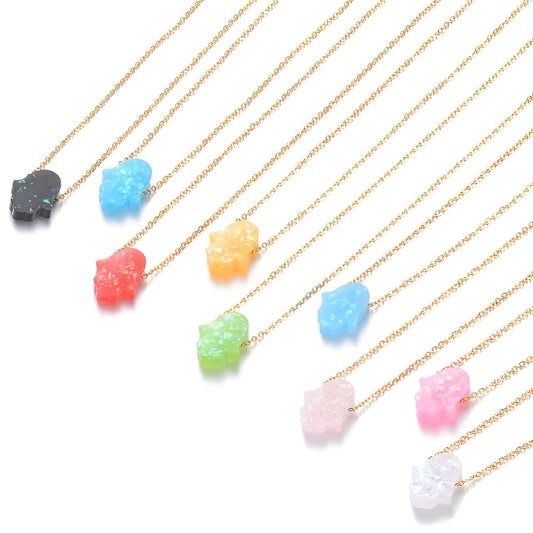 Hamsa Opal Pendant