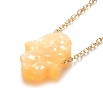 Hamsa Opal Pendant