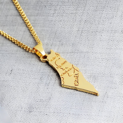 Israel Map Necklace