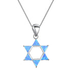 Star Of David Blue Opal Jewel Pendant